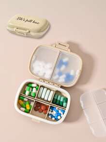 1pc Customizable Name Portable Pill Case, 8-Grid Airtight Waterproof Medicine Box For Travel, Camping, Outdoor, Father's Day & Mother's Day Gift