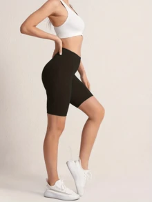 3-Pack Women's High-Waisted Workout Shorts - 5" Biker Shorts Design With Tummy Control & Side Pockets, Breathable & Quick-Dry For Yoga, Running & Gym - 3件 - 查看 8