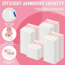 3/5/10/15/20/50 件婴儿娃娃尿布重生娃娃尿布补充包适用于 18-24 英寸新生儿娃娃配件内衣，适合 6 岁及以上，娃娃不包括 - 白色 - 查看 5