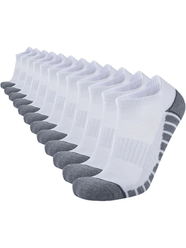 6/12 pares de calcetines cortos deportivos unisex, calcetines atléticos de bajo corte acolchados y transpirables para correr, entrenamiento, acondicionamiento físico, adecuados para hombres y mujeres para uso diario en primavera, verano, otoño e invierno