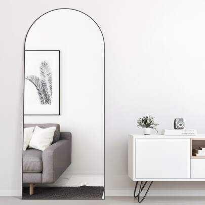 Full Length Mirror 165*60cm Arch Floor Mirror With Stand Arched Mirror Full Body Mirror Gold Standing Hanging Or Leaning Against Wall For Bedroom Entry, Bedroom, Living Room