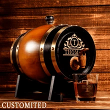 Barril de whisky personalizado grabado de 3L | Mini barril de madera de whisky | Regalo de boda | Regalo para padrinos de boda | Regalo de cumpleaños | Barril de madera | Regalo para él, multifuncional, duradero, ornamental, reutilizable, exquisito, elegante, de alta calidad, colorido, moderno, personalizado, único, regalos ideales para ella, novio, papá, novia, mamá, familia, amigos, salón de té, hogar, jardín, oficina, para aniversarios, para el Día de San Valentín, para el Día de la Madre, para cumpleaños, para el Día del Padre, para graduación, para bodas, para inauguración de la casa