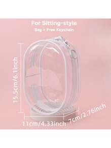 Estuche protector de PVC cristalino de Labubuu (sin muñeca) - Bolsa de almacenamiento transparente a prueba de polvo de color macarrón para Labulabu de pie/sentado, accesorios esenciales para decoración de verano, estuche decorativo, accesorios coleccionables, regalos para mujeres, accesorios de bola esponjosa opcionales