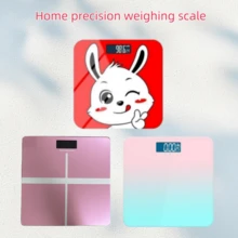 1 件玫瑰金和淡蓝色渐变宠物兔设计高精度电子体重秤，成人健康秤，小型称重仪器。背光 LCD 显示屏，圆形设计，AAA 电池供电，浴室秤，适合家庭使用，现代浴室秤，结构坚固。 - 標準 - 查看 5