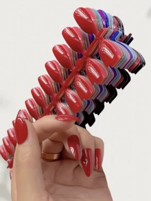 120 Peças Série Dopamina Unhas Postiças Formato de Amêndoa de Comprimento Médio - Pacote de Tons Mistos, 5 Cores Diferentes Combinando, Conjunto de Manicure Brilhante Reutilizável para Mulheres, Ideal para Festa, Feriado e Ocasiões Casuais - Unhas Adesivas Perfeitas para Presente, Suprimentos de Unhas