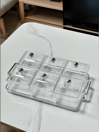 1 set Nouvelle boîte à bonbons design à la mode avec couvercle hermétique, boîte de rangement ménagère pour bonbons, noix, collations, biscuits