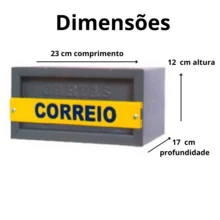 Caixa de Correio Caixinha de Cartas Modelo Tijolo - cinza escuro - Visão 2