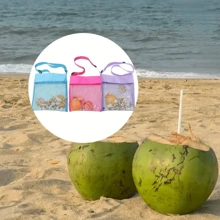 1pc Colorful Mesh Beach Bag, Breathable Handbag With Adjustable Straps, Outdoor Picnic Shell Digging Storage Bag, Foldable & Adjustable Bag, Essential Holiday & Beach Toy Bag, Shell Collection Bag, Storage Bag, Sand Digging Tool Bag, Summer Travel Crossbody Bag, Suitable For Teenagers & Adults Beach, Swimming Party Accessories, Breathable Tote Bag, Applicable For Camping, Beach, Swimming, Water Sports, Travel, Multipurpose Outdoor Leisure Bag, Beach Essentials, Beach Accessories
