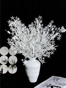 1/2/3pcs Artificial Sparkling Glitter Plant ,48cm Fake Tree Branch With Berry,Christmas Tree Decorations Ornament For Living Room And Bedroom , Wedding, Party, Home Decoration, Desk Stuffing.Thanksgiving Christmas Supplies, Home Decor,Table Decor,Outdoor And Indoor Christmas Decor,Room Decor Christmas Decorations