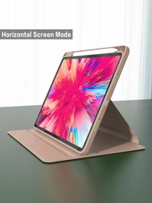 适用于 iPad 第 5/6/7/8/9/10/11 代、iPad Mini 第 6/7 代、iPad Air 第 1/2/3/4/5 代、11 英寸 (M2)/11 英寸 (M3)/13 英寸 (M2)/13 英寸 (M3)、iPad Pro 12.9 英寸（第 3/4/5/6 代）的 360° 旋转保护套，带笔槽 - 粉色