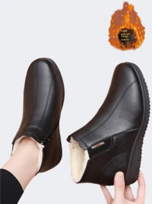 Women Winter Warm Wear-Resistant Short Boot, Fashionable & Versatile Snow Boot, Retro Ankle Boot, Christmas Gift For Mom