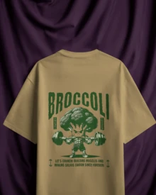 Unisex T-Shirt Gym Broccoli Training T-Shirt Cotton Various Colors Letter Figure None - 米色 - 查看 1