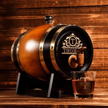 Barril de whisky personalizado grabado de 3L | Mini barril de madera de whisky | Regalo de boda | Regalo para padrinos de boda | Regalo de cumpleaños | Barril de madera | Regalo para él, multifuncional, duradero, ornamental, reutilizable, exquisito, elegante, de alta calidad, colorido, moderno, personalizado, único, regalos ideales para ella, novio, papá, novia, mamá, familia, amigos, salón de té, hogar, jardín, oficina, para aniversarios, para el Día de San Valentín, para el Día de la Madre, para cumpleaños, para el Día del Padre, para graduación, para bodas, para inauguración de la casa