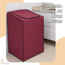 Capa Para Máquina Lavar eletrolux Colormaq Consul 12kg 13kg 14kg 15kg tamanho G - Vinho - Visão 1