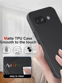 2Pcs Silicone Case Compatible With Google Pixel, Full Body Silky Soft Touch Phone Case With Camera Protection, Shockproof Cover With Microfiber Lining, Black - Black - View 4