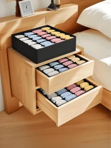 1/4 chiếc Hộp đựng tất và đồ lót, Hộp chia ngăn kéo có thể gấp gọn 6/7/8/24 ngăn, Giỏ chia ngăn tủ quần áo, Tiết kiệm không gian cho tủ quần áo tại nhà, Phụ kiện phòng ngủ, Đồ trang trí tủ quần áo, Đồ trang trí ngày lễ/Phòng/Nhà/Phòng ngủ, Hộp lưu trữ, Đồ lưu trữ tại nhà - Nhiều màu - Xem 7