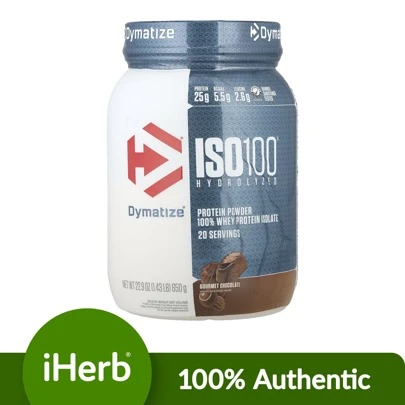 Dymatize ISO100® Hydrolyzed Protein Powder, Gourmet Chocolate, 1.43 Lb (650 G)