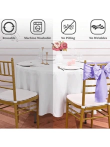 16pcs Light Purple Chair Sashes With Bow Universal Chair Back Decoration, Suitable For Wedding, Restaurant, Event Decor, Party, Hotel Activity Decor - Multicolor - View 7