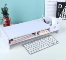 GLOBAL Z-A 電腦顯示器支架筆記型電腦桌收納架木質適用於家庭學校辦公室木塑複合材料白色 - Blanco 49*20cm - 查看 4