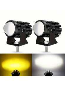 Universal Mini Driving Lamp, LED External Light Upgrade With White & Yellow Dual-Color Motorcycle Headlight, Off-Road Vehicle LED Spotlight Set - Multicolor - View 5