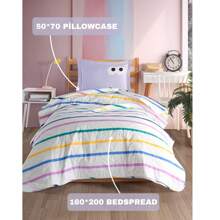 Single Size Bedspread Set – 1pc Bedspread (160x220 Cm) And 1pc Pillowcase (50x70 Cm) - Ultra Soft, Highly Absorbent & Comfortable Luxury Bedding