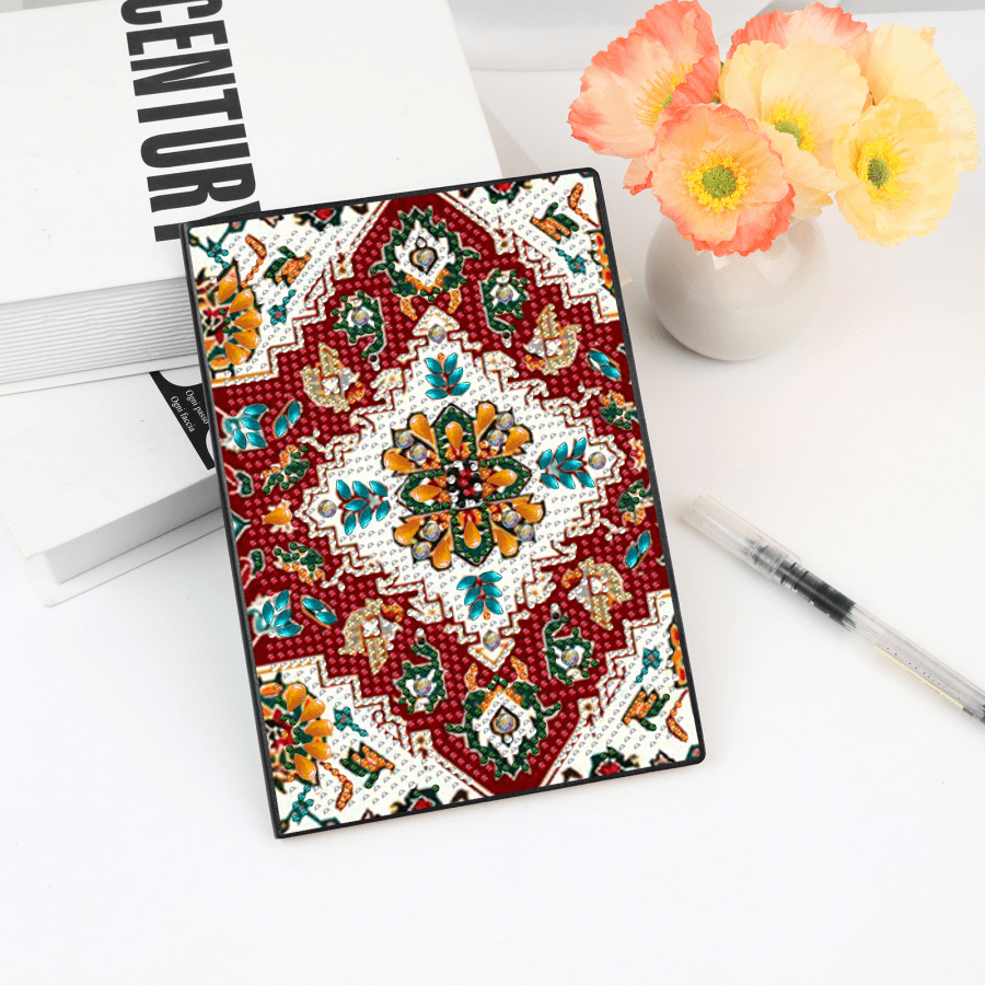 1pc Adult DIY Diamond Painting Kit Notebook, Asymmetrical Shaped Rhinestones, Floral Pattern, Suitable For Adult Beginners, Ideal Gift