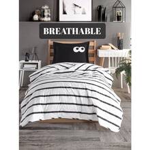 单人床罩套装 - 1 件床罩（160x220 厘米）和 1 件枕套（50x70 厘米） - 超柔软、高吸水性且舒适的豪华床上用品