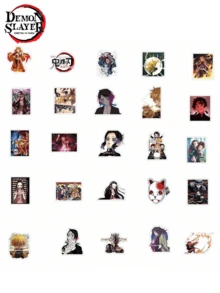 TOEI ANIMATION 50pcs Aniplex Officially Licensed  Sticker Mixed Different Kimetsu No Yaiba Stickers Anime Cartoon For Kids Laptop Skateboard Toy Stickers (Kimetsu No Yaiba)