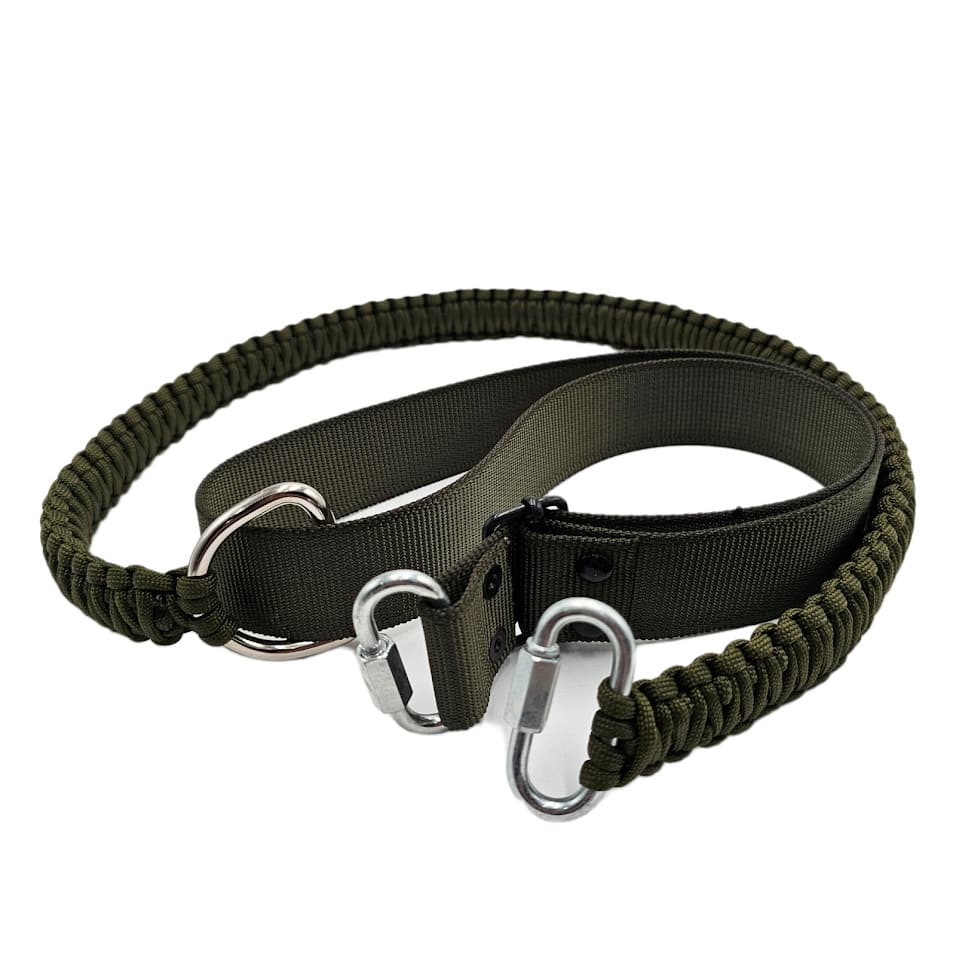 DEV´S TACTICAL & OUTDOOR Correa de Hombro Tactica Tejida, Correa Lisa de 2 Anclajes Paracord, Correa de 2 Puntos Hilo Paracord. - Verde militar - Ver 1