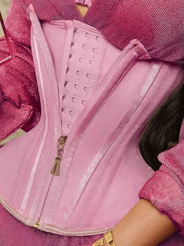 1PC Women's Corset Waist Trainer Corset, Pink,Women's Body Shaper Butt ,Sport Tops, Shapewear, Daily Wear