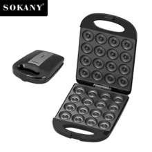 SOKANY 08023, Donut Maker, Kuchenmaker, Brotbackautomat, Backmaschine. 16-fache antihaftbeschichtete Backform. Hochleistung, beidseitiges Heizen, automatische Temperaturregelung, Kontrollleuchte, Aluminiummaterial, ideal für selbstgemachte Donuts, Kuchen, Brote, Kinderkekse, Küchengerät.