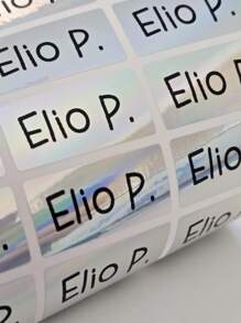 50-300 Stücke personalisierte Namensaufkleber holografisch 3*1,5 cm in beliebigen Schriftarten, klare wasserfeste Namensaufkleber, Flaschenetiketten, personalisierte Namensaufkleber, Namensschilder für Schule, Lager, personalisierte Namensaufkleber, Rückkehr zur Schule, Aufkleber aus Vinyl, wasserfest für Herbstfeste, Halloween, Thanksgiving, Weihnachten und Silvester