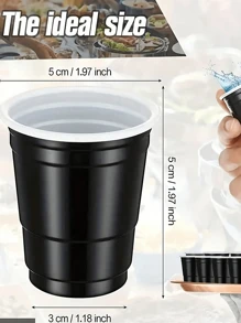 100 pièces Verres à shot en plastique, verres à shot miniatures polyvalents en plastique de 2 oz, verres à shot miniatures jetables de 2 oz, tasses à cocktail jetables, tasses à boissons, tasses d'échantillonnage, petites tasses réutilisables faciles à nettoyer pour les spiritueux, les cocktails, les jus et les sauces, convenant à toutes les réunions, jeux de fête, photos de fête, vacances, fêtes, fêtes d'Halloween ou de Noël