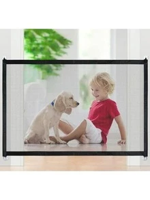 Tela De Segurança Nylon Proteção Cercado Para Pets Cães Gatos 180x72CM - Preto - Visão 4