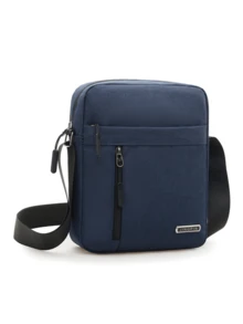 男士尼龙斜挎手机包，多层拉链信使单肩包手提包和钱包，适合商务旅行 - 彩色 - 查看 13