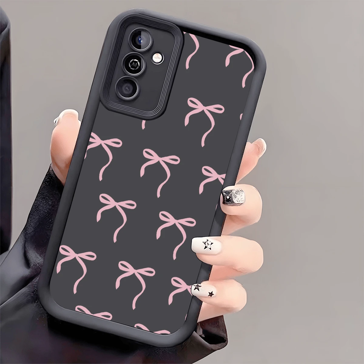 1 个粉色蝴蝶结防摔黑色手机壳，加厚防滑保护套，适用于 17 系列、Honor、Redmi、Galaxy、 - 黑色 - 查看 1