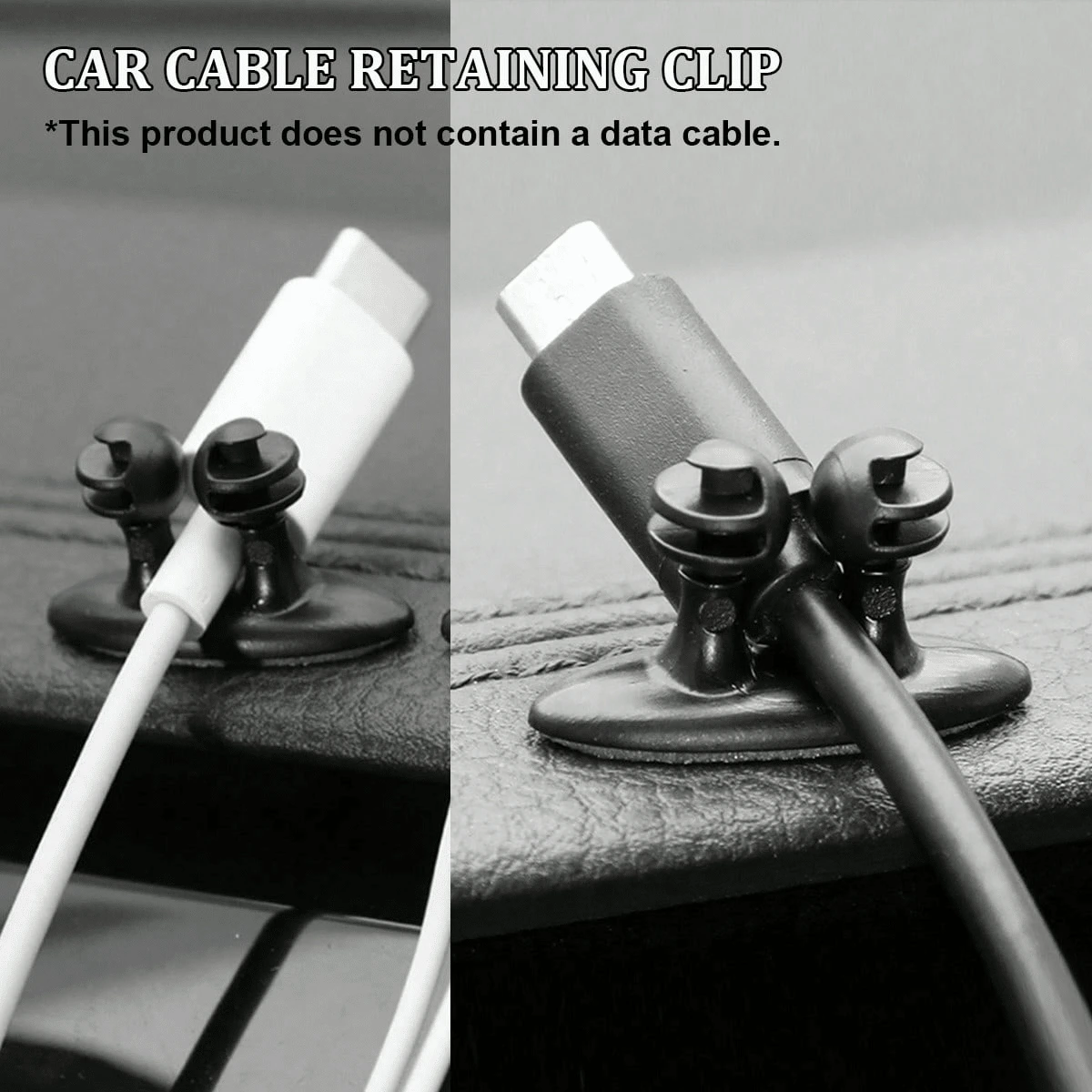 10 件裝汽車電纜夾用於電線管理的夾子整理器 - 黑色 - 查看 1