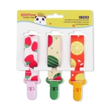 Kit 3 Universal Pacifier Clips For Babies - Unisex Clip - Strawberry + Watermelon + Lemon - View 1