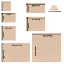 10 块薄椴木工艺木板，多种尺寸可选，轻质木板适用于房屋、飞机、船、船舶、学校项目、木制 DIY 装饰