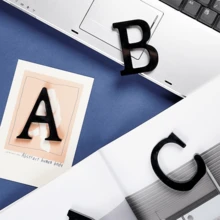 (A-Z)26 个亚克力墙贴字母，3D 创意英文字母镜面装饰，男女皆宜的家居装饰，适用于酒店、商场、学校、办公室、工厂、公园等 - 黑色 - 查看 4