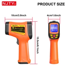 NJTY 1pc Professional Industrial Infrared Thermometer For Industrial Use, High And Low Temp Alarm, 2 Laser Targeting, Accurate Laser Surface Temperature Reader, 800℃/1500 ℃ For Selection