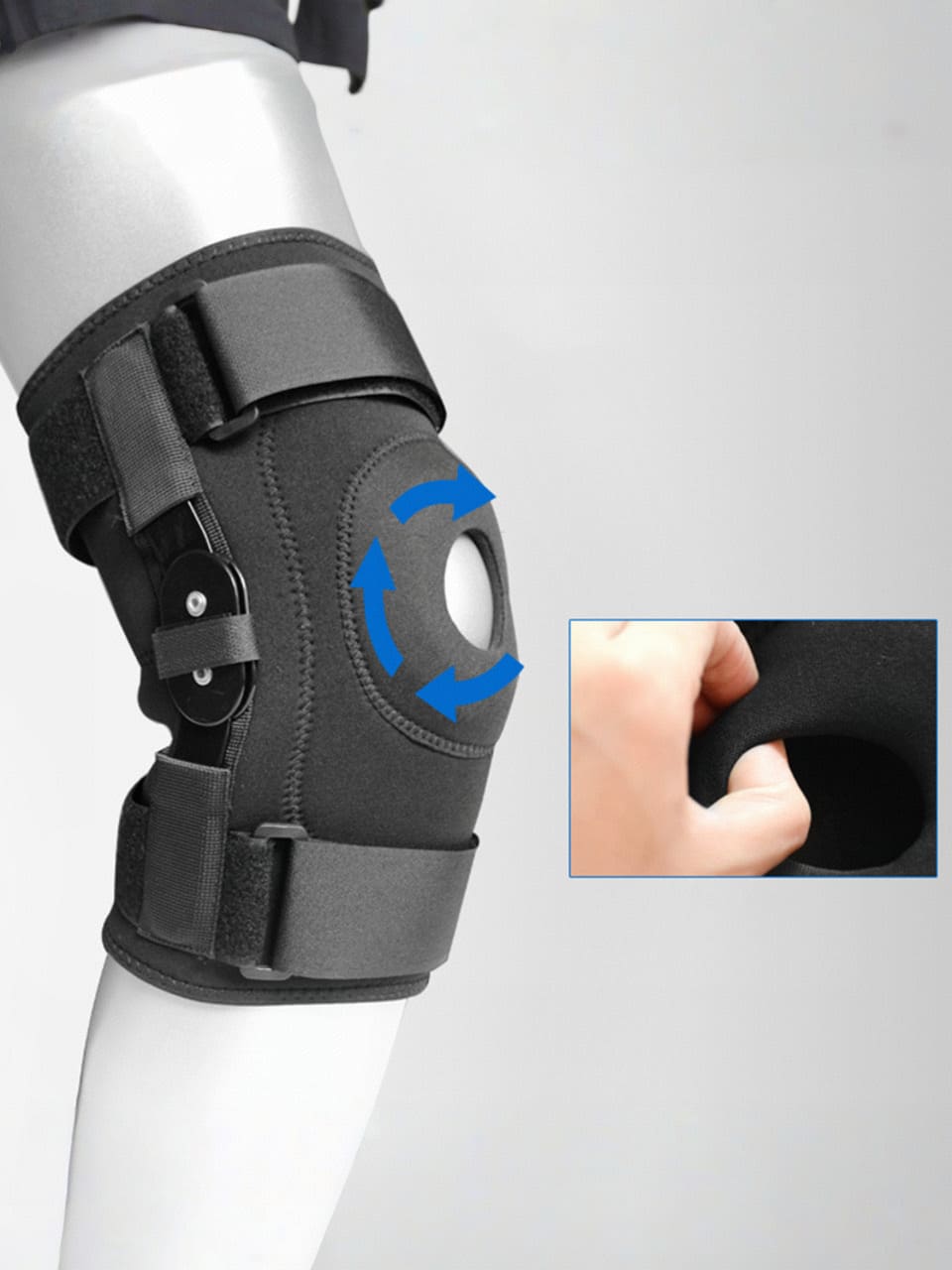 1 Pc Knee Brace Meniscus Hinge Knee Brace Fitness Knee Brace Sports Brace Patella Strap Adjustable Basketball Hiking Running Adult Taping Brace Knee Brace