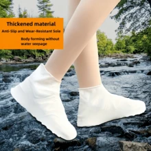 1 Đôi Ủng Đi Mưa Latex Chống Thấm Nước, Thích Hợp Cho Nhiều Tình Huống Bao Giày Chống Thấm Nước. Bền, Một Kích Thước Phù Hợp Với Tất Cả Phụ Nữ - trắng - Xem 7