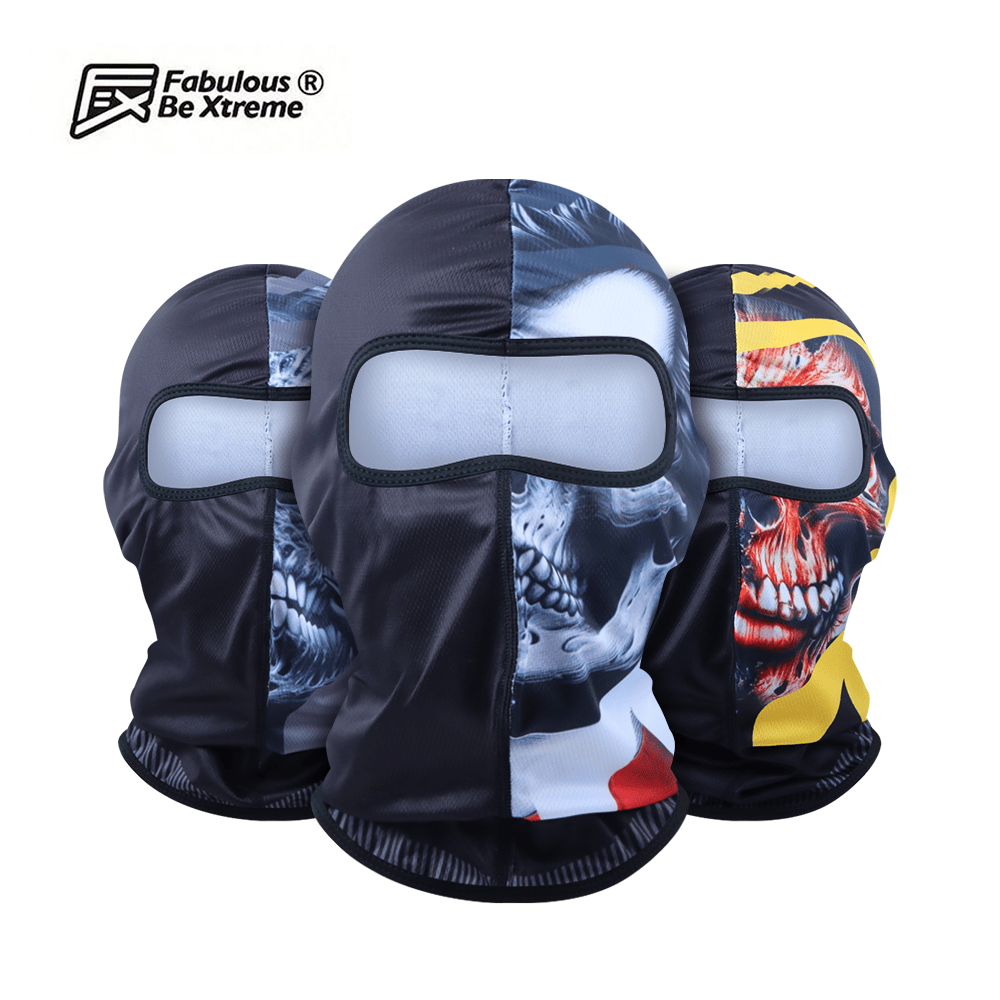 Fabulous Be Xtreme Balaclava respirável para esportes de verão, máscara de proteção solar estilizada com impressão na metade do rosto, bandana de secagem rápida que absorve umidade para uso ao ar livre, corrida, caminhada, ciclismo