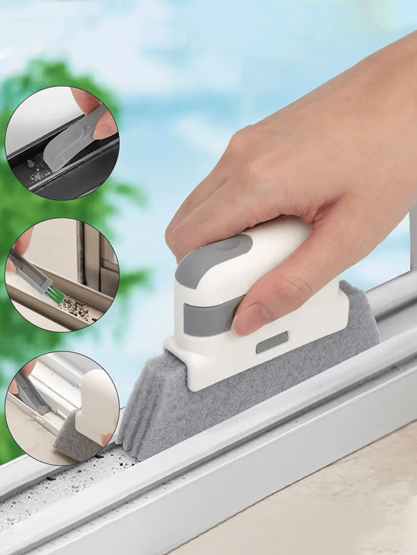 1 Pieza Cepillo universal de limpieza de ventanas, cepillo para ranuras de alféizar, rincones y gabinetes, desmontable - Herramienta de limpieza multifuncional para barco/cocina/hogar