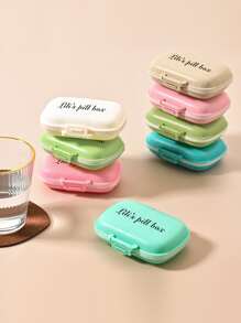 1pc Customizable Name Portable Pill Case, 8-Grid Airtight Waterproof Medicine Box For Travel, Camping, Outdoor, Father's Day & Mother's Day Gift