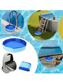Portable Foldable Pet Bath Tub/Swimming Pool, Convenient To Use, Essential For Cooling Summer Trips, Suitable For Cats & Dogs, Can Be Used For Bathing, Playing, Litter Box Cleaning, Bring Happiness To Pets, Pet Supplies, Cat & Dog Toys, Fit For Small Dogs And Most Cats, Universal Type - Multicolor - View 8