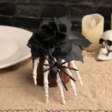 Halloween Black Rose Claw Side Clip - Spooky Spider Skeleton Ghost Hand Funky Hair Clips Headdress For Halloween Home Decor Halloween Decor Fall Decor Room Decor