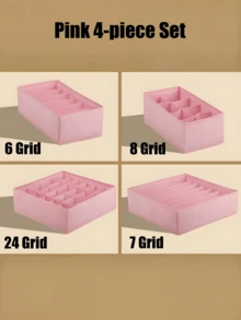 1/4 chiếc Hộp đựng tất và đồ lót, Hộp chia ngăn kéo có thể gấp gọn 6/7/8/24 ngăn, Giỏ chia ngăn tủ quần áo, Tiết kiệm không gian cho tủ quần áo tại nhà, Phụ kiện phòng ngủ, Đồ trang trí tủ quần áo, Đồ trang trí ngày lễ/Phòng/Nhà/Phòng ngủ, Hộp lưu trữ, Đồ lưu trữ tại nhà - Nhiều màu - Xem 20