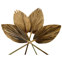 Pack de 4 Palmas Secas Abanico Natural | Decoración Boho Tropical para Eventos y Hogar - Dorado - Ver 4